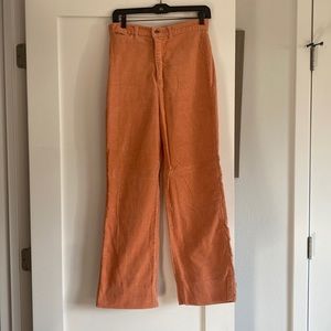 Pink corduroy wide leg pants